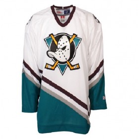 Herren Eishockey Anaheim Ducks Mighty Ducks Trikot Blank CCM Throwback Weiß Authentic